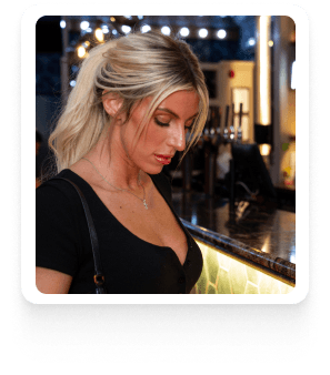 Happy couple with flowers